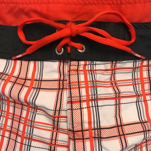 Nike Plaid Board Shorts Orange White Size 32 - Picture 7 of 10